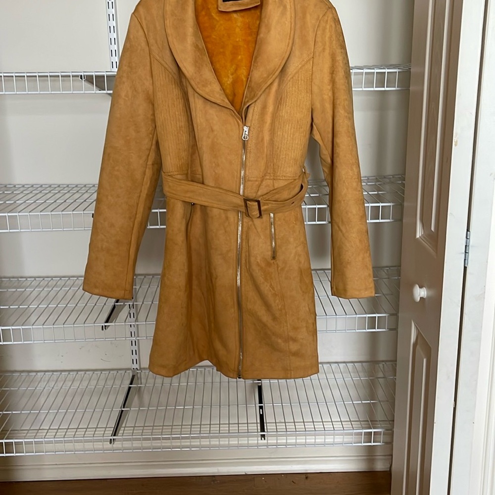 Mustard yellow  Suede Women's Coat